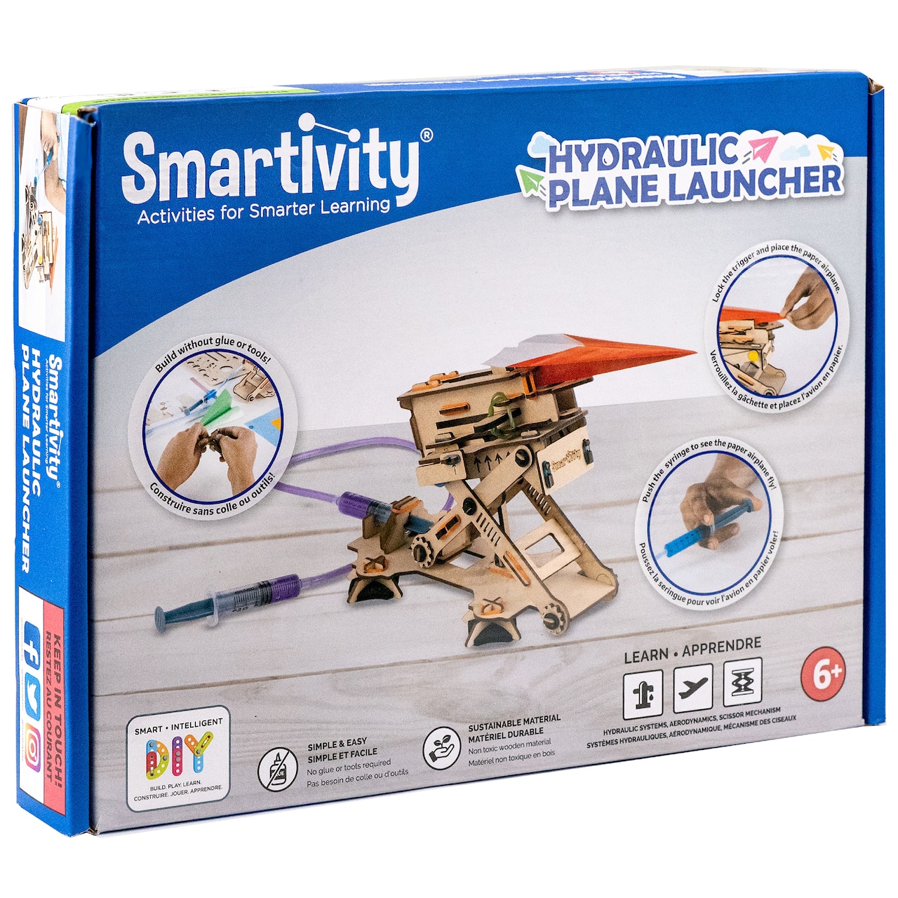 Elenco® Smartivity® Hydraulic Plane Launcher Wooden Model Engineering STEM Learning Toy